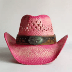 Chapeau cowboy paille pastel bandeau Texas (4)