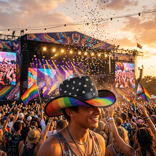 Chapeau cowboy rainbow arc-en-ciel (2)
