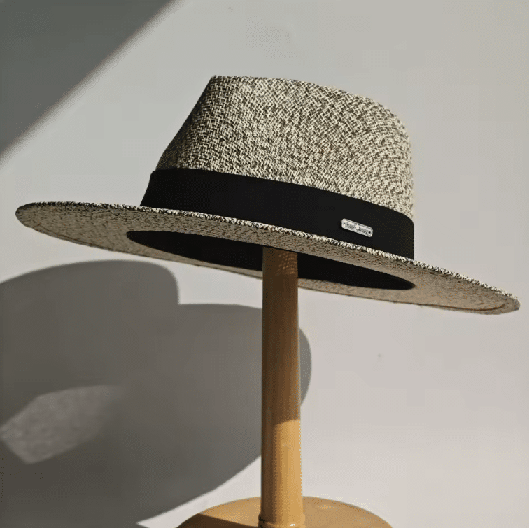 Chapeau cowboy style fedora ruban tissu (2)