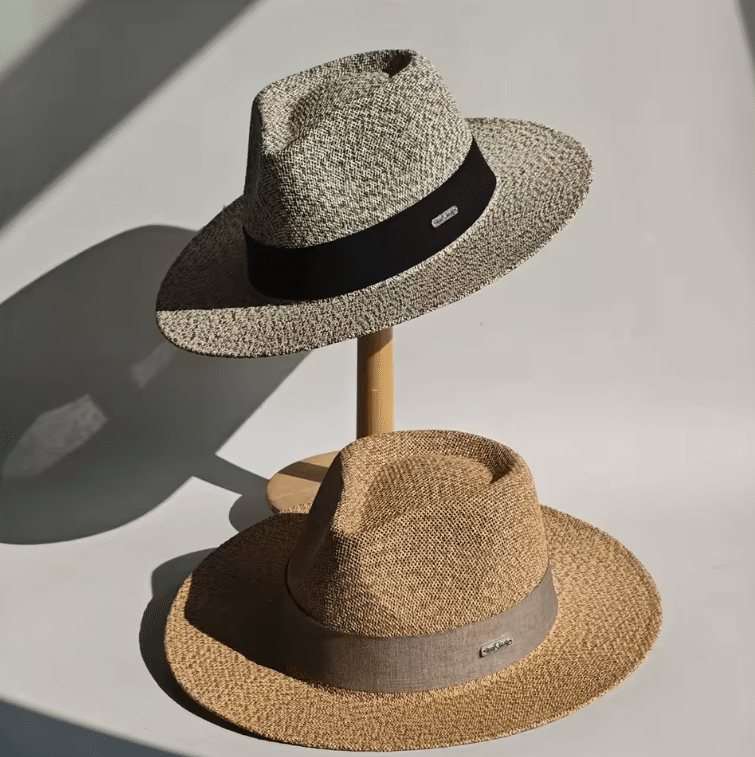 Chapeau cowboy style fedora ruban tissu (3)