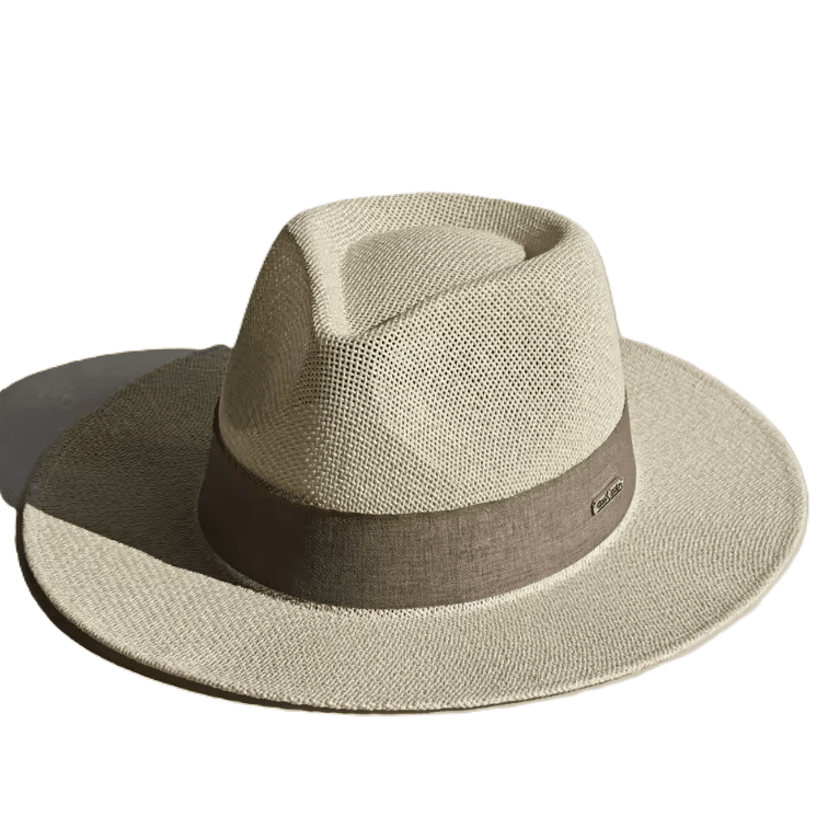 Chapeau cowboy style fedora ruban tissu (4)