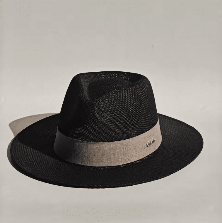 Chapeau cowboy style fedora ruban tissu (6)