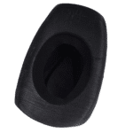 Chapeau cowboy tressé noir bandeau étoile (4)