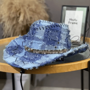 Chapeau rouge cowboy patchwork vintage