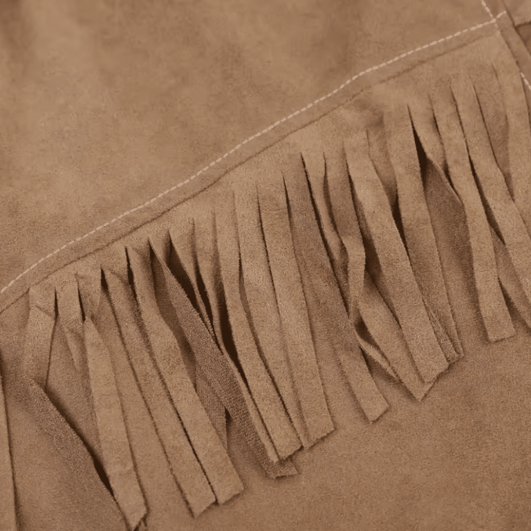 Chemise Cowboy Homme Franges en Suédine Beige (3)