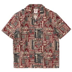 Chemise Cowboy Homme Rouge en Coton Motifs Western
