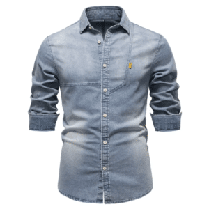 Chemise cowboy homme en jean ajustée