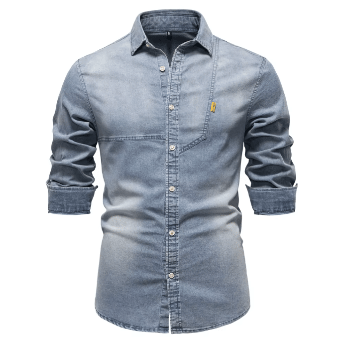 Chemise cowboy homme en jean ajustée (2)
