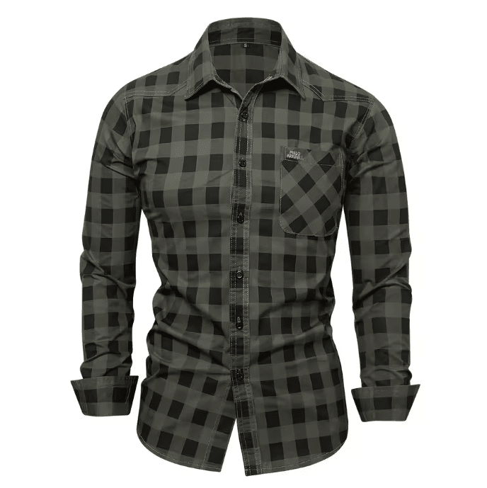 Chemise cowboy verte homme à carreaux (2)