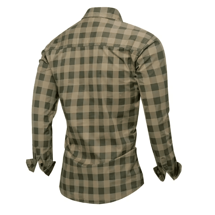 Chemise cowboy verte homme à carreaux (6)