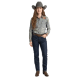 Chemise homme cowboy jean brodé floral coton lin (8)