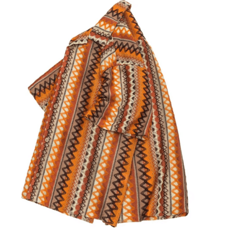 Chemise homme cowboy motif aztec oversize col cubain (5)