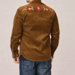 Chemise homme western côtelé broderie florale (5)