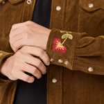 Chemise homme western côtelé broderie florale (7)
