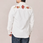 Chemise homme western côtelé broderie florale (8)