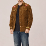 Chemise homme western côtelé broderie florale (9)