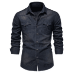 Chemise jean homme cowboy slim classique (4)