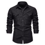 Chemise jean homme cowboy slim classique (5)