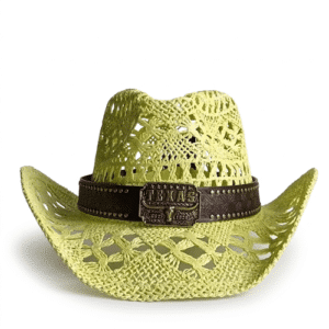 Chapeau cowboy paille pastel bandeau Texas