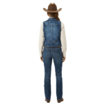 Gilet cowboy en jean ajusté avec revers et détails métalliques (6)