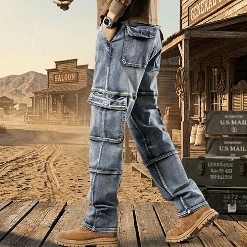 Jean homme style western robuste à poches (3)