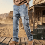 Jean homme style western robuste à poches (5)
