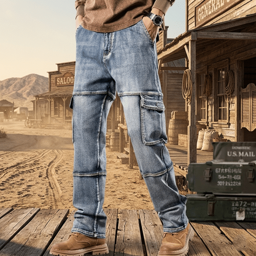 Jean homme style western robuste à poches (5)