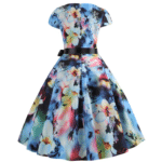 Robe western fleurie colorée ceinture noire (3)