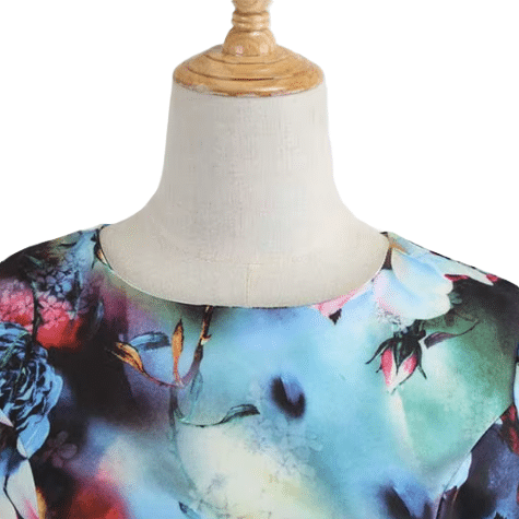 Robe western fleurie colorée ceinture noire (5)