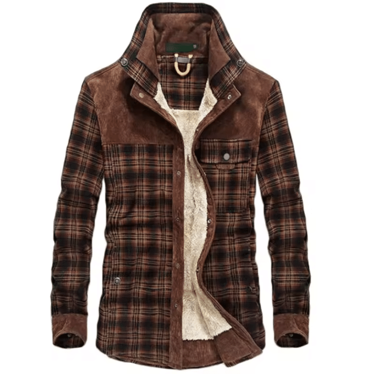 Veste homme carreaux doublée polaire Style Cowboy (8)