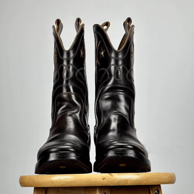 bottes cowboy homme cuir de vachette étoiles (1)