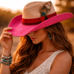 chapeau bicolor plume