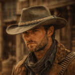 chapeau fedora patiné effet vieilli style cowboy (1