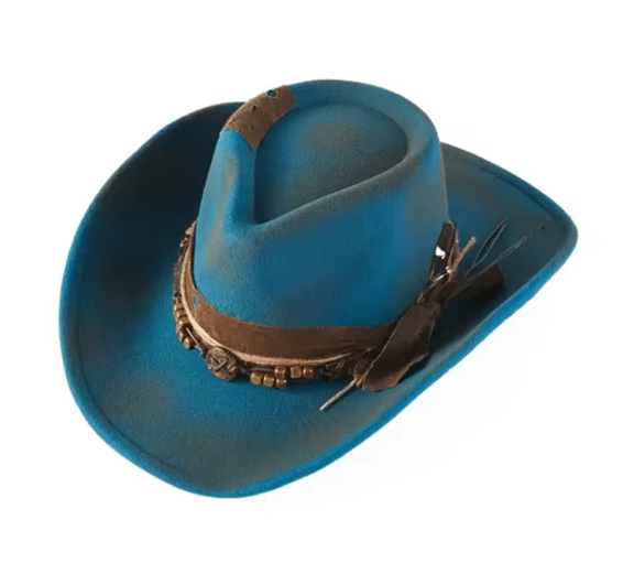 chapeau fedora patiné effet vieilli style cowboy (12)