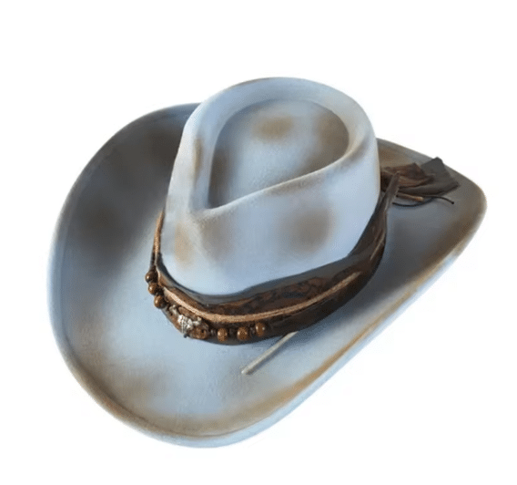 chapeau fedora patiné effet vieilli style cowboy (13)