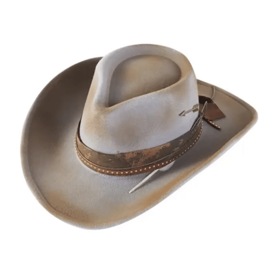 chapeau fedora patiné effet vieilli style cowboy (15)