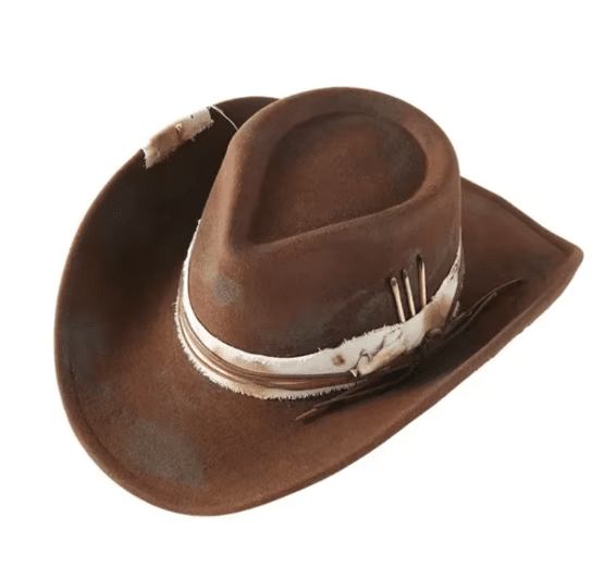 chapeau fedora patiné effet vieilli style cowboy (17)