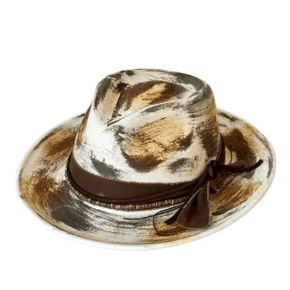 chapeau fedora patiné effet vieilli style cowboy (2)