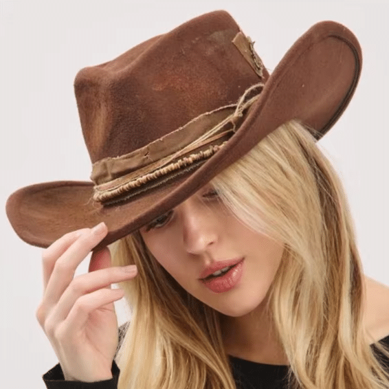 chapeau fedora patiné effet vieilli style cowboy (21)