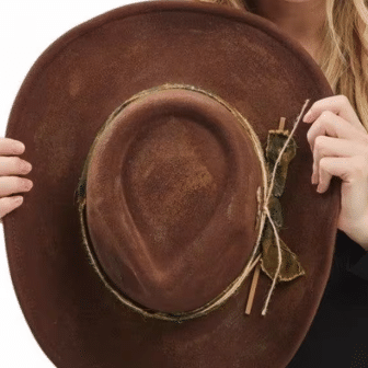 chapeau fedora patiné effet vieilli style cowboy (22)