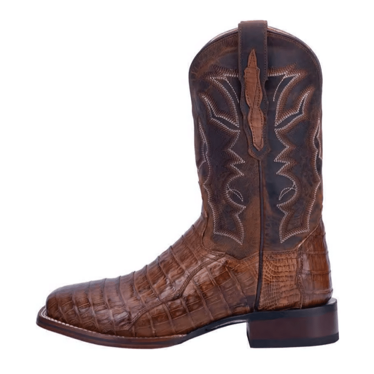 Bottes Cowboy Western Effet Crocodile Marron (2)