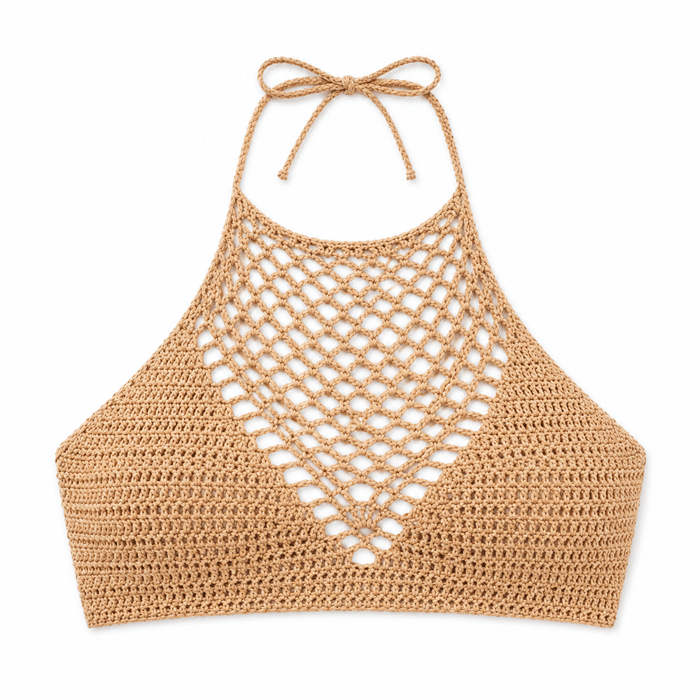 Brassière crochet col montant beige femme (2)