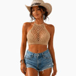 Brassière crochet col montant beige femme (3)