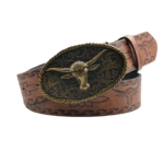 Ceinture cowboy boucle taureau argenté (2)