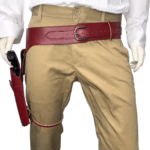 Ceinture cowboy holster simili cuir rouge (2)