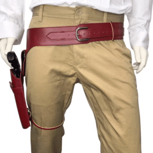 Ceinture cowboy holster simili cuir rouge