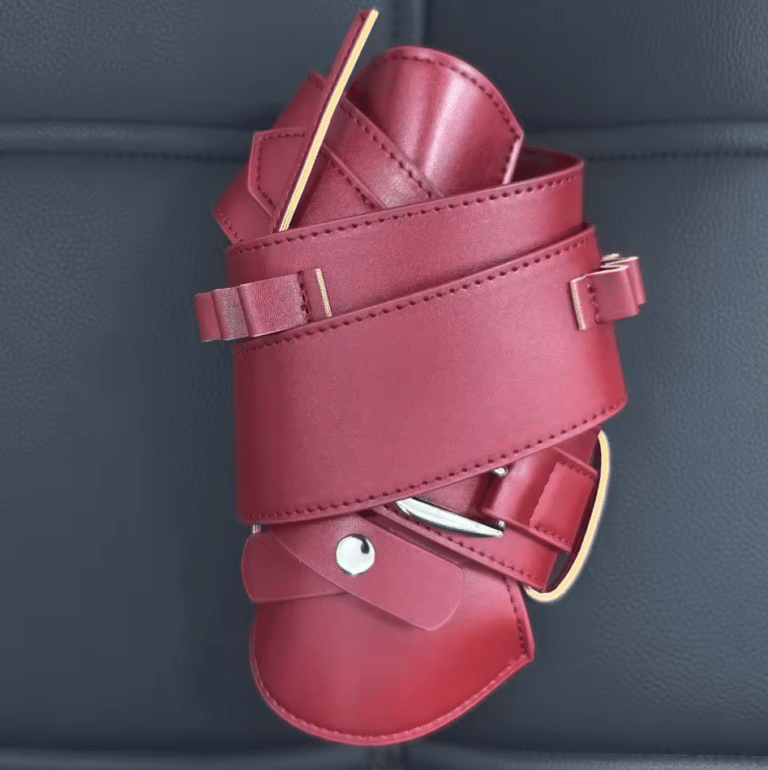 Ceinture cowboy holster simili cuir rouge (3)