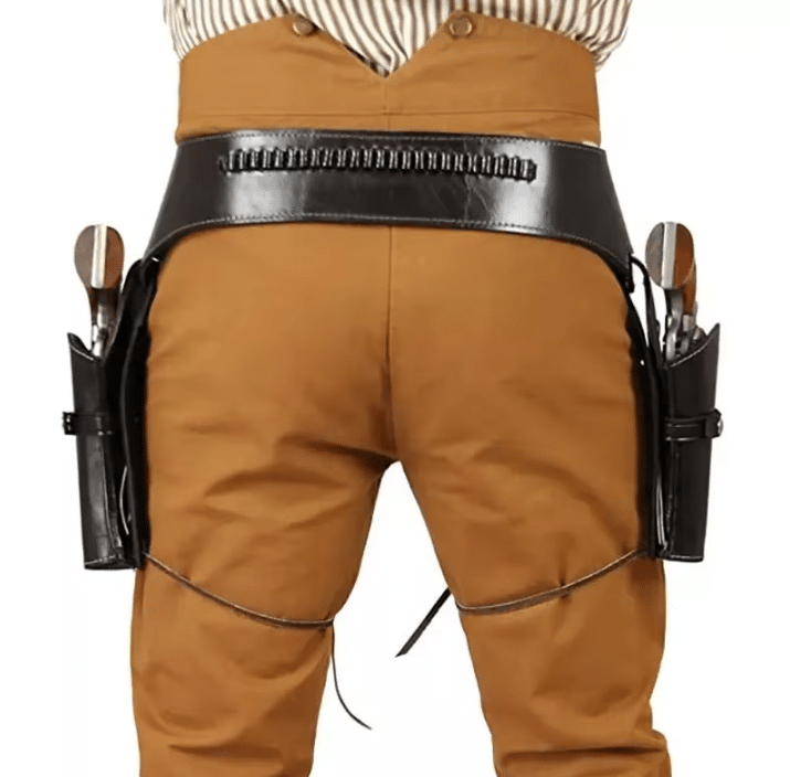Ceinture double holster cowboy simili cuir (3)