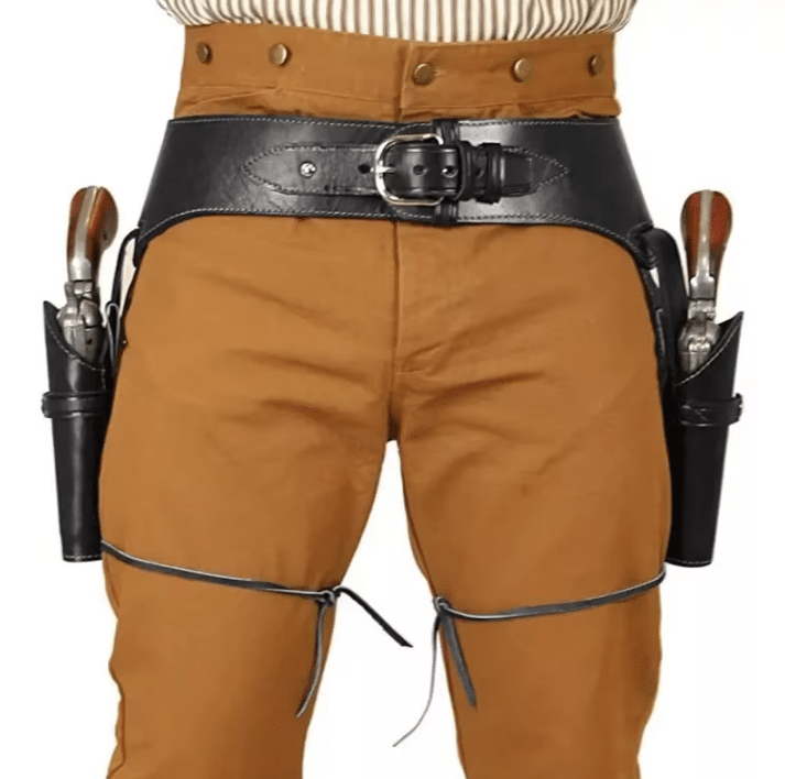 Ceinture double holster cowboy simili cuir (4)