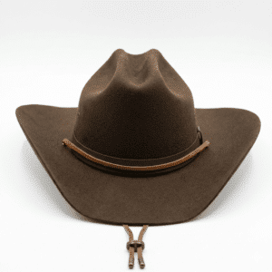 Chapeau cowboy feutre marron classique bandeau cuir